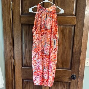 Nine West Orange and Pink Floral Dress